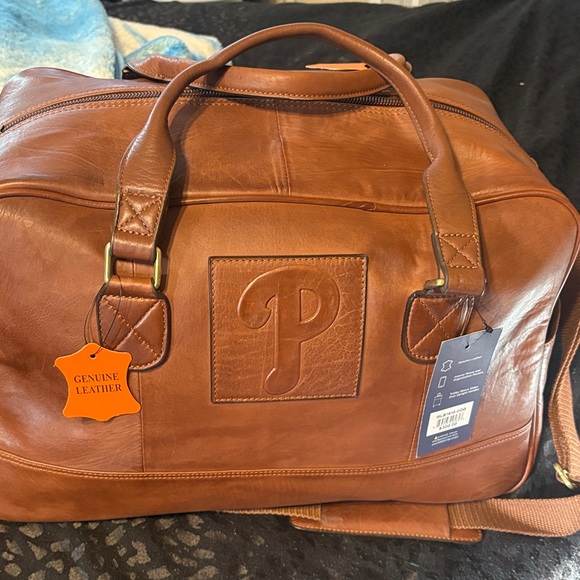 MLB Brown Leather Duffel Bag
